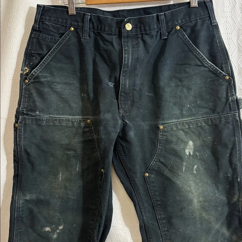 Vintage Carhartt Made in USA Double Knee Duck Canvas Work Pants